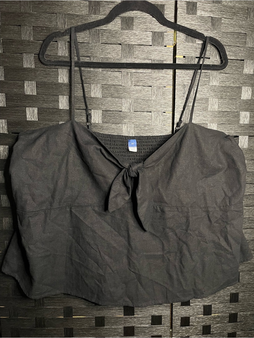 Old Navy Black Tie-Front Spaghetti Strap Camisole